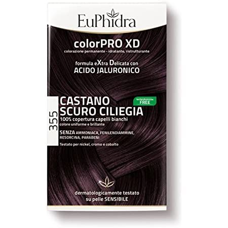 EUPHIDRA COLORPRO XD 355 CASTANO SCURO CILIEGIA GEL COLORANTE CAPELLI IN FLACONE + ATTIVANTE + BALSA