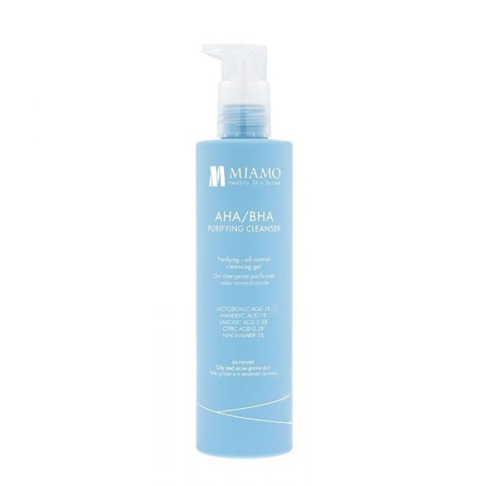 MIAMO ACNEVER AHA/BHA PURIFYING CLEANSER 250 ML GEL DETERGENTE PURIFICANTE SEBO-NORMALIZZANTE