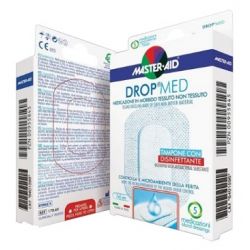Medicazione compressa autoadesiva dermoattiva ipoallergenica aerata master-aid drop med 10x8 5 pezzi