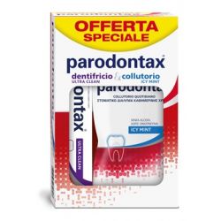 Parodontax special pack dentifricio ultra clean + collutorio icy mint