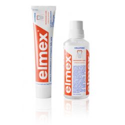 Elmex protezione carie dentifricio 75 ml + collutorio 100 ml con sleeve