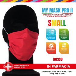 Mymask pro ii chirurgica rosso 10pz